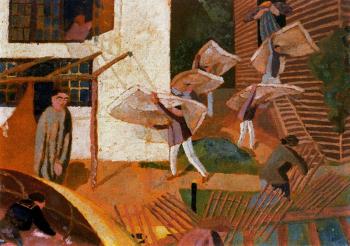 Stanley Spencer : Carrying Mattresses